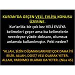 Kur'an’da Geçen VELİ, EVLİYA Konusu Üzerine.
