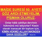 MAİDE 50. AYET. CAHİLİYE TOPLUMUNUN YANLIŞLARINI YAPMAK İSTEMİYORSAK.