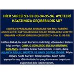 Hicr Suresi 91-92-93-94-95-96. Ayetleri Hayatımıza Geçirebildik Mi?