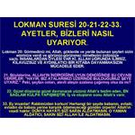 LOKMAN SURESİ 20-21-22-33. AYETLER, BİZLERİ NASIL UYARIYOR.