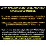 Cuma Namazında Hutbede, Anlatılan Vaaz Konusu Üzerine.