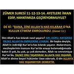 Zümer Suresi 11-12-13-14. Ayetlere İman Edip, Hayatımıza Geçiriyor Muy