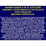 Bakara Suresi 8 İla 15. Ayetlerin Tamamını, Lütfen Dikkatle Okuyalım.