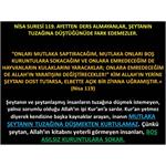 Nisa Suresi 119. Ayetten Ders Almayanlar, Şeytanın Tuzağına Düştüğünü.
