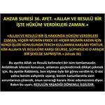 Ahzab Suresi 36. Ayet. Allah Ve Resulü Bir İşte Hüküm Verdikleri Zaman