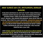 ARAF SURESİ 169-170-171. AYETLERDEN İBRETLİK DERSLER ALALIM.