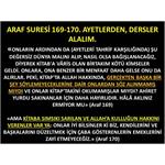 ARAF SURESİ 169-170. AYETLERDEN, İBRETLER ALALIM.