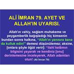 ALİ İMRAN 79. AYET VE ALLAH IN UYARISI.