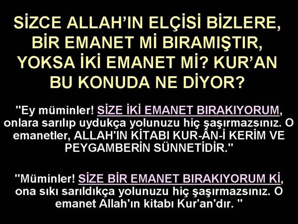 PEYGAMBERİMİZİN VEDA HUTBESİNDE, ÜMMETİNE BIRAKTIĞI TEK EMANET.....