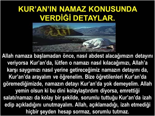 KUR'AN'IN NAMAZ KONUSUNDA VERDİĞİ DETAYLAR.