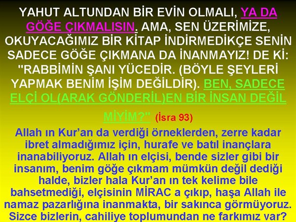 MİRAÇ KONUSU VE KUR'AN.