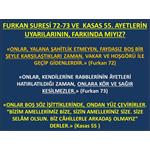 FURKAN SURESİ 72-73 VE  KASAS 55. AYETLERİN UYARILARININ, FARKINDA MIY