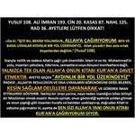 Yusuf 108. Ali İmran 193. Cin 20. Kasas 87. Nahl 125.   Rad 36.       