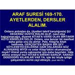 ARAF SURESİ 169-170. AYETLERDEN, İBRETLER ALALIM.