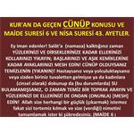 KUR’AN’DA GEÇEN CÜNÜP OLMA KONUSU VE MAİDE SURESİ 6, NİSA SURESİ 43. A